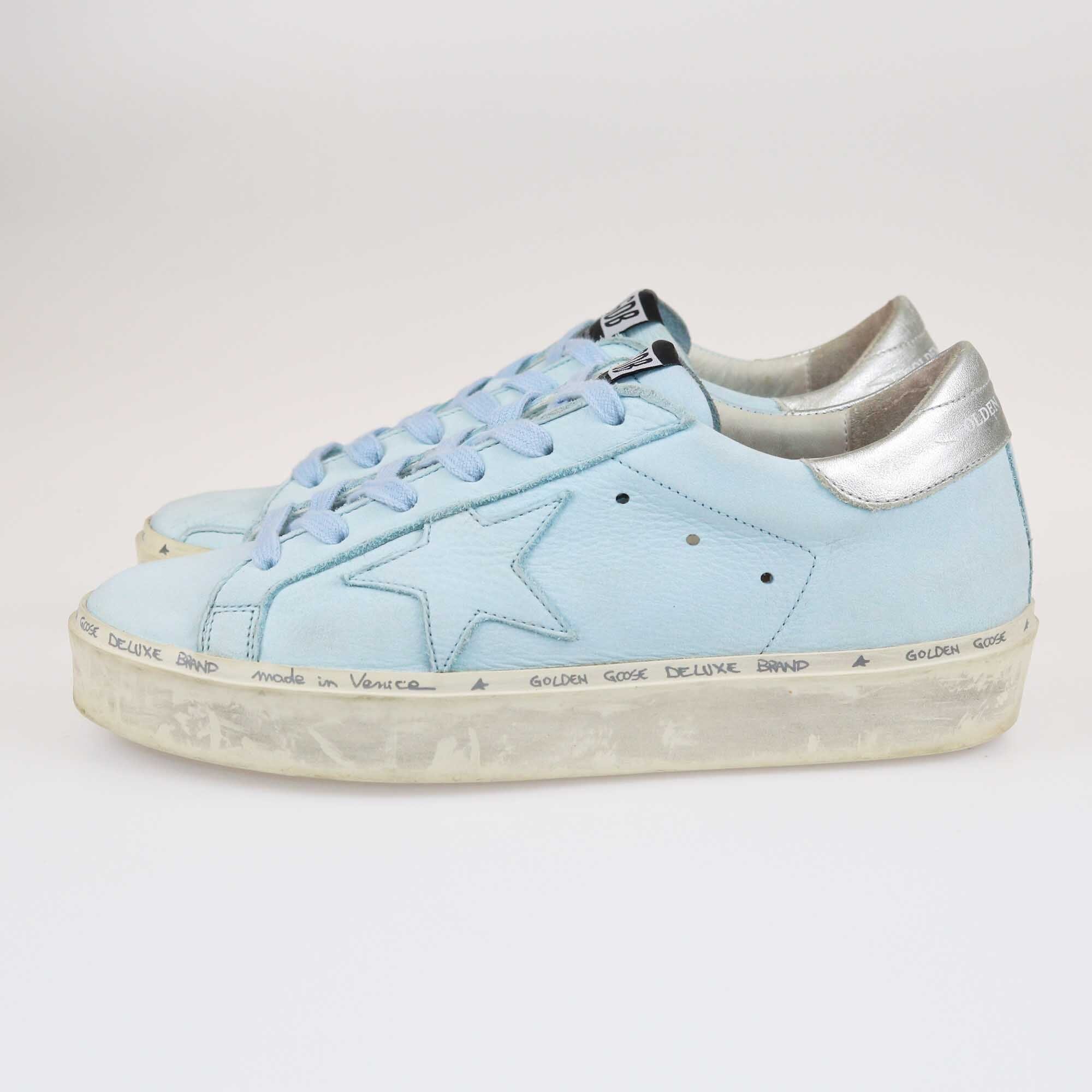 Golden Goose Blue/Silver Hi Star Sneakers Shoes Golden Goose 