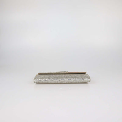 Jimmy Choo Gold Glitter Chain Clutch