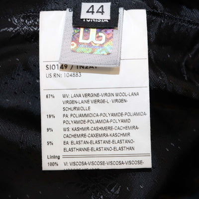 D&G Grey/Black Wool Elastic Waist Midi Skirt