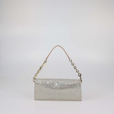 Jimmy Choo Gold Glitter Chain Clutch