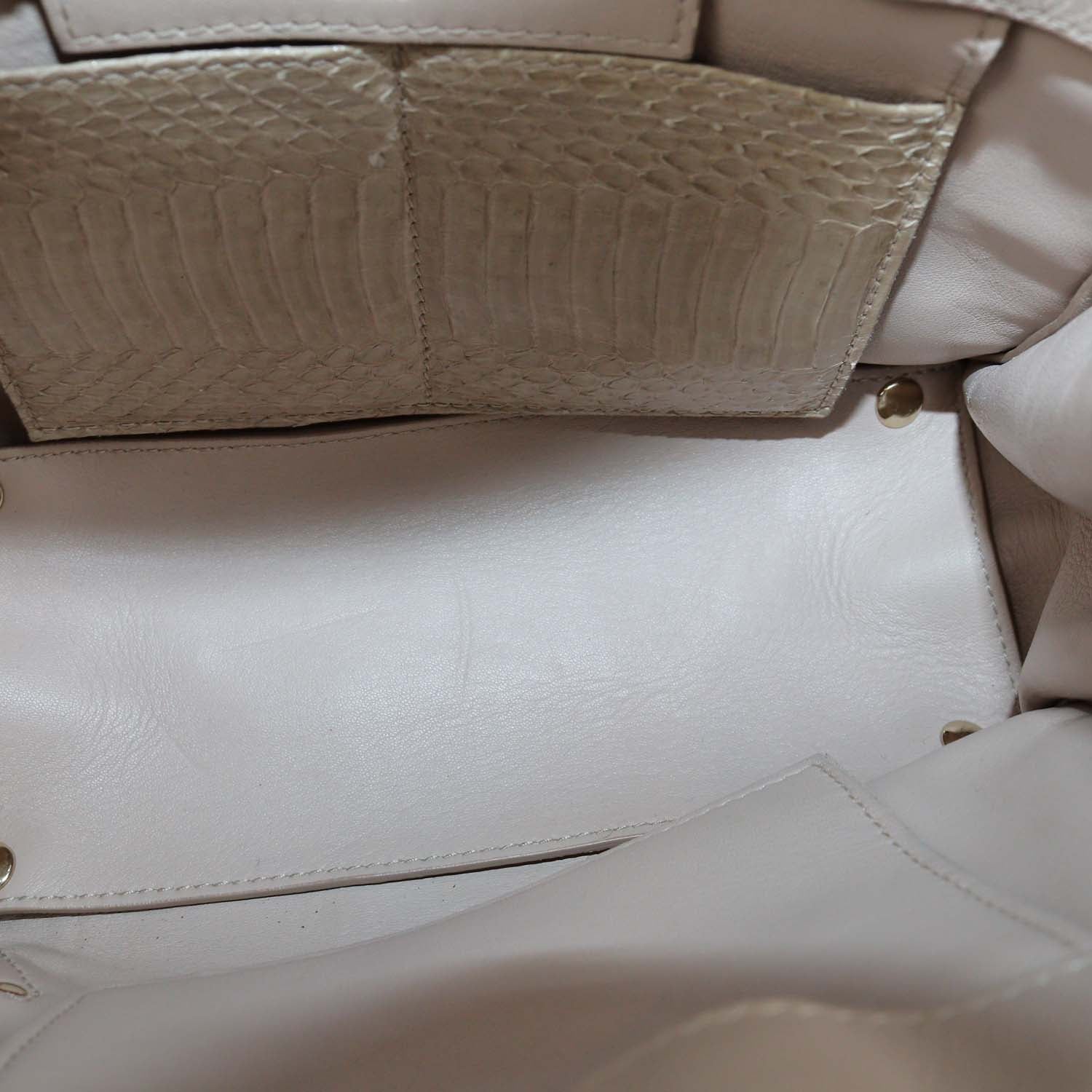 Balenciaga Beige Python Mini Papier Tote
