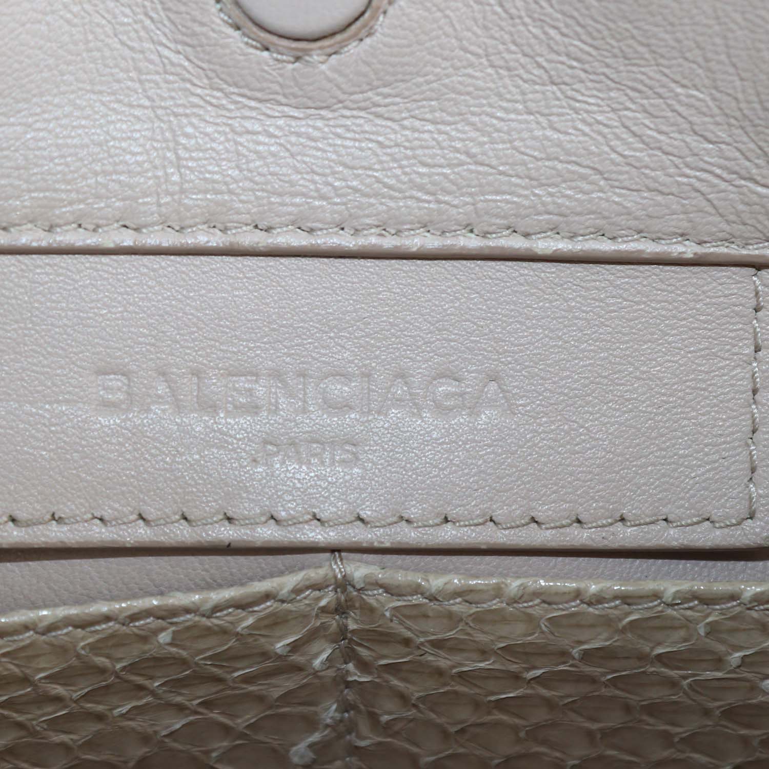 Balenciaga Beige Python Mini Papier Tote