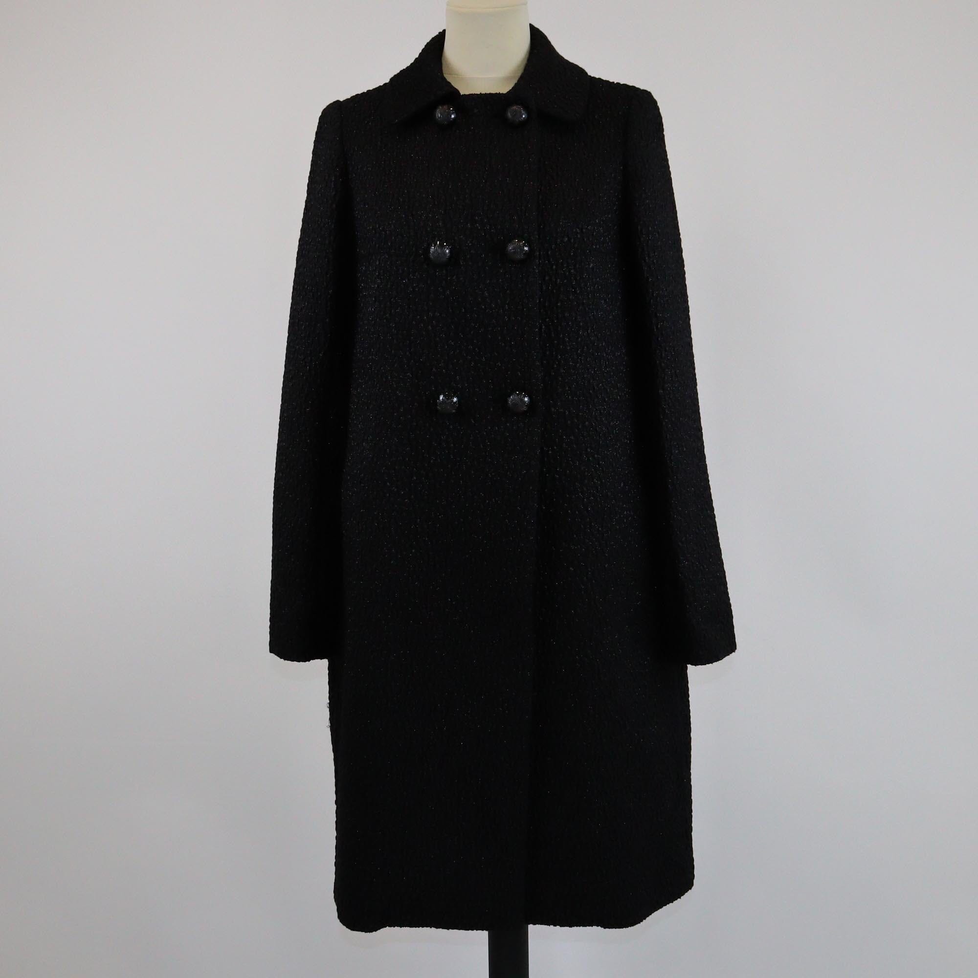 Chloe Black Double Breasted Long Balmac Coat Womens Chloe 