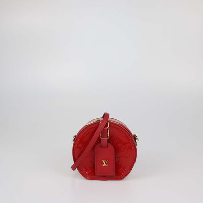 Louis Vuitton Red Monogram Vernis Mini Boite Chapeau Bag