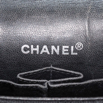 Chanel Black Quilted Jersey and Patent Leather Reissue East/West Flap Bag