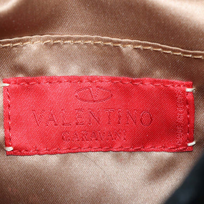 Valentino Black Velvet Crystal Catch Demi Bag