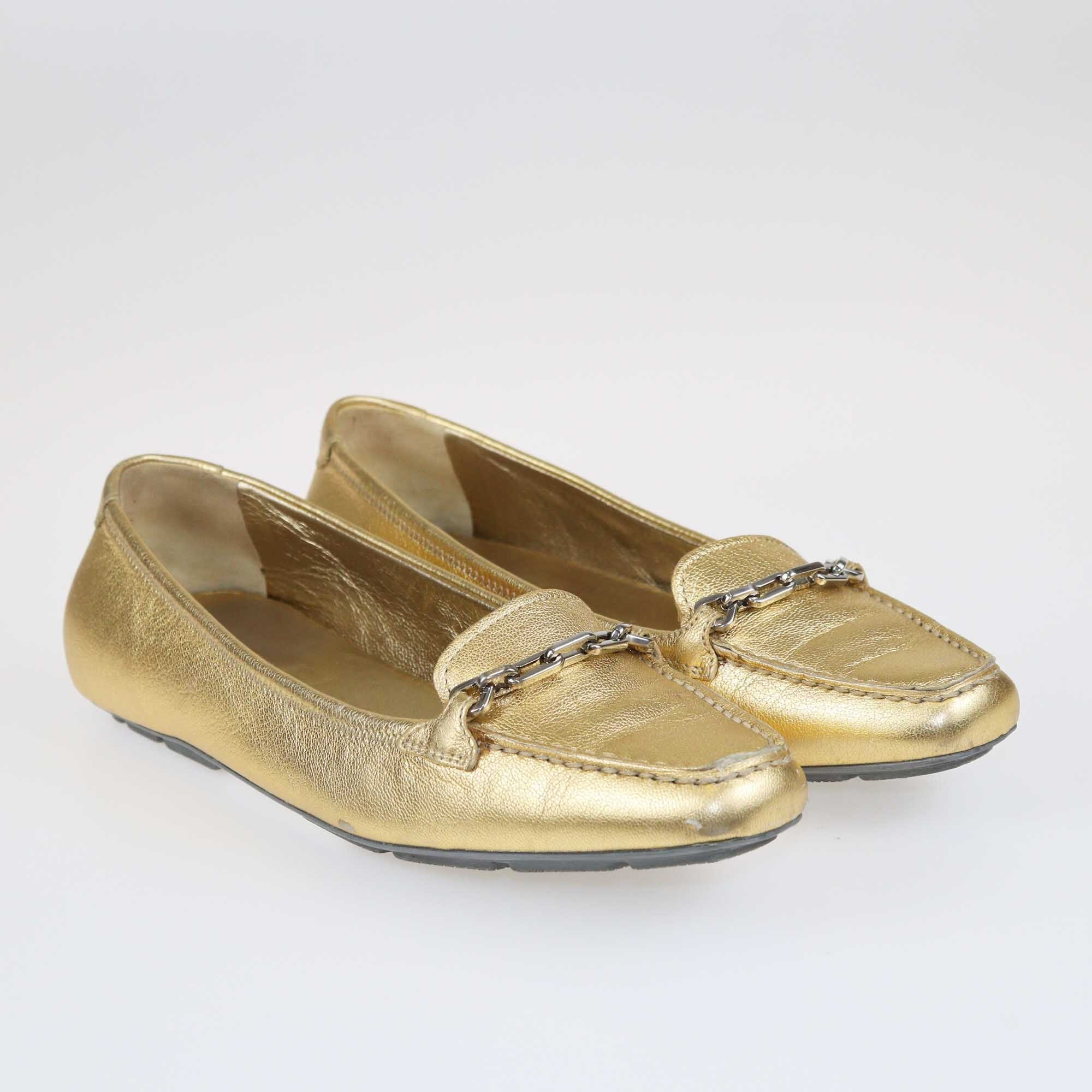 Prada Sport Gold Chain Loafers Shoes Prada 