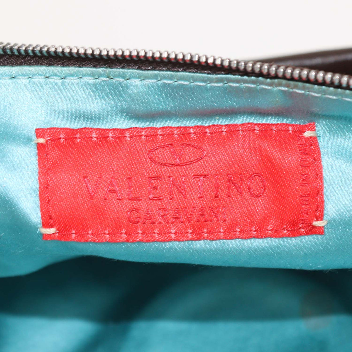 Valentino Dark Brown Suede V Crystal Signature Demi Bag
