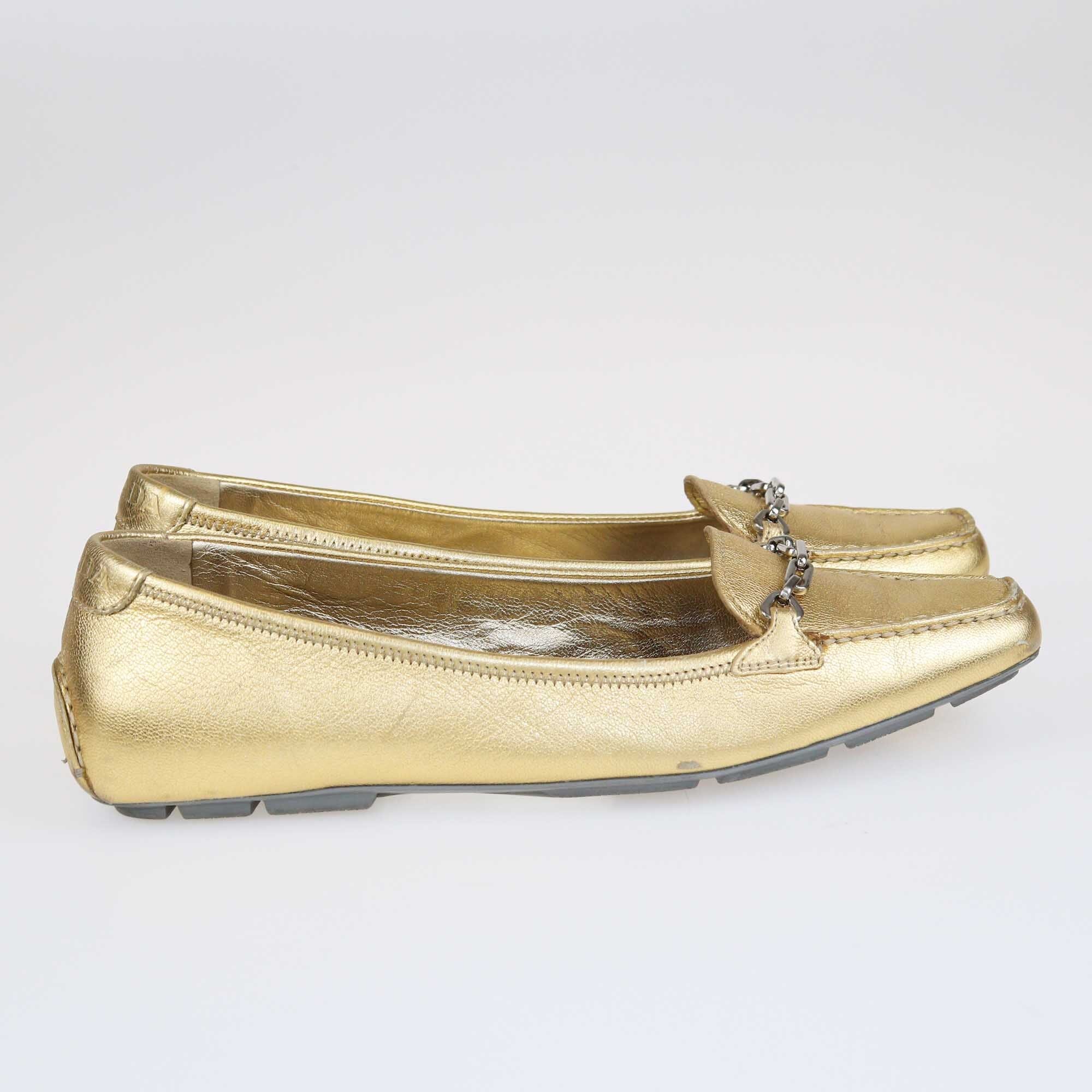 Prada Sport Gold Chain Loafers Shoes Prada 