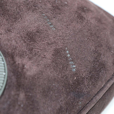 Valentino Dark Brown Suede V Crystal Signature Demi Bag