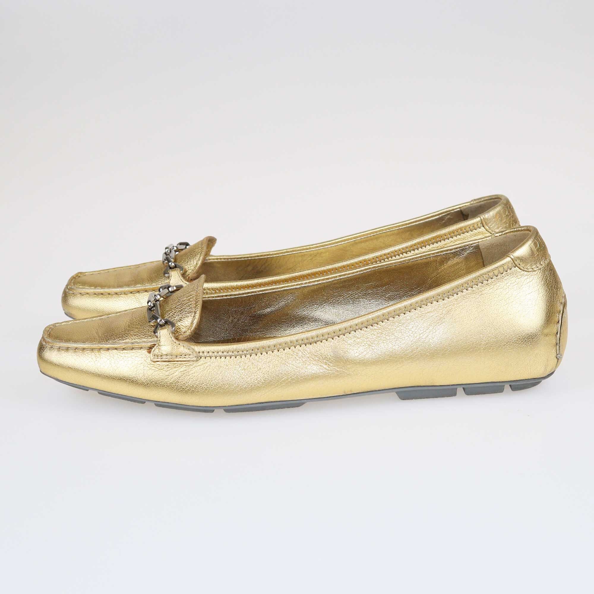 Prada Sport Gold Chain Loafers Shoes Prada 