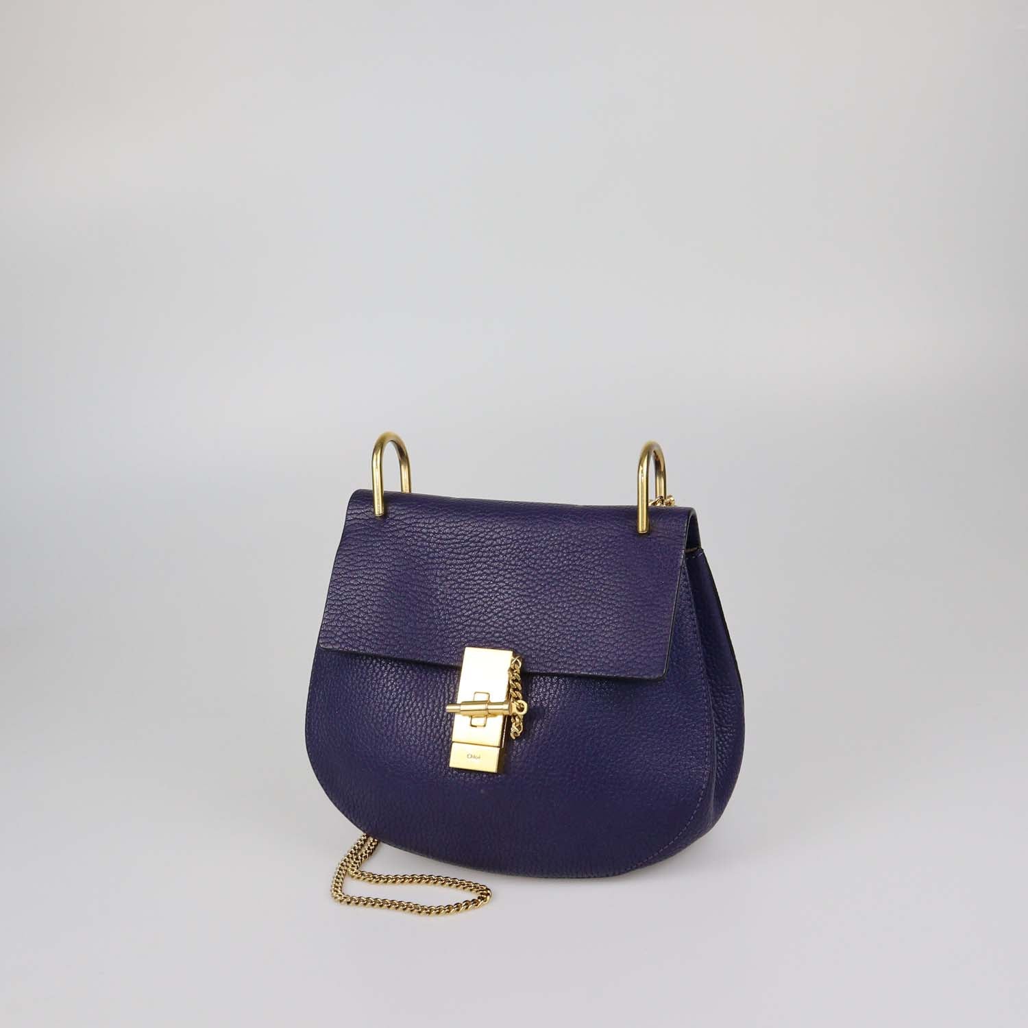 Chloe Purple Leather Medium Drew Shoulder Bag