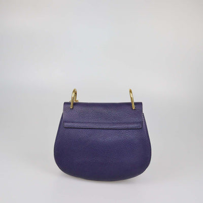 Chloe Purple Leather Medium Drew Shoulder Bag