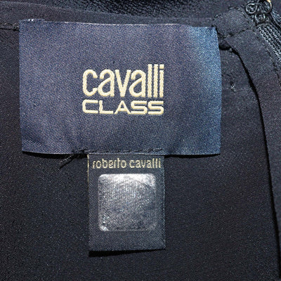 Cavalli Class Black Silk Bell Sleeves Blouse