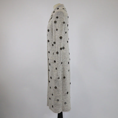 Chanel Light Beige Knitted Eyelet Detail Long Coat Womens Chanel 