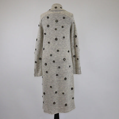 Chanel Light Beige Knitted Eyelet Detail Long Coat Womens Chanel 