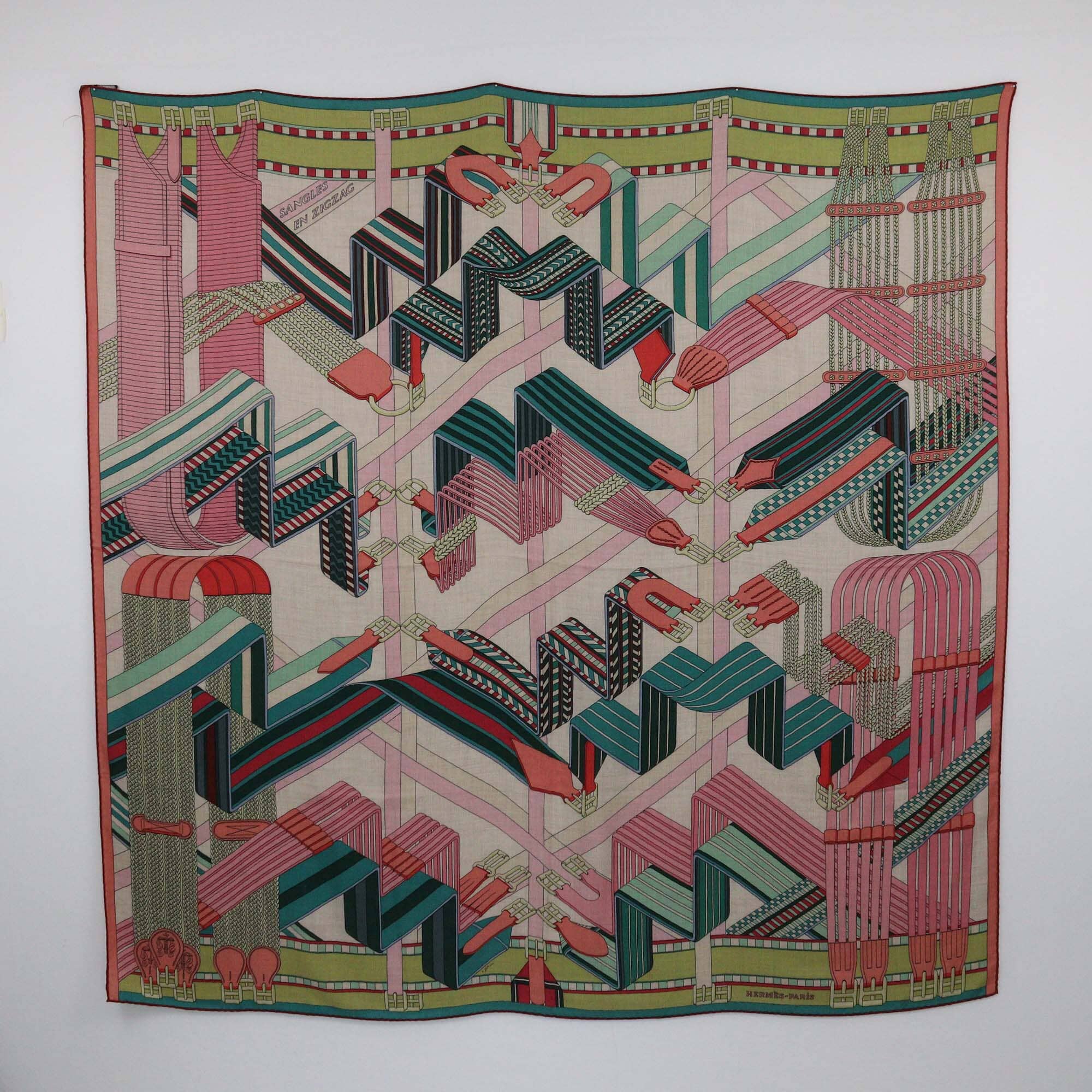 Hermes Multicolor Sangles Zigzag Shawl Womens Hermes 