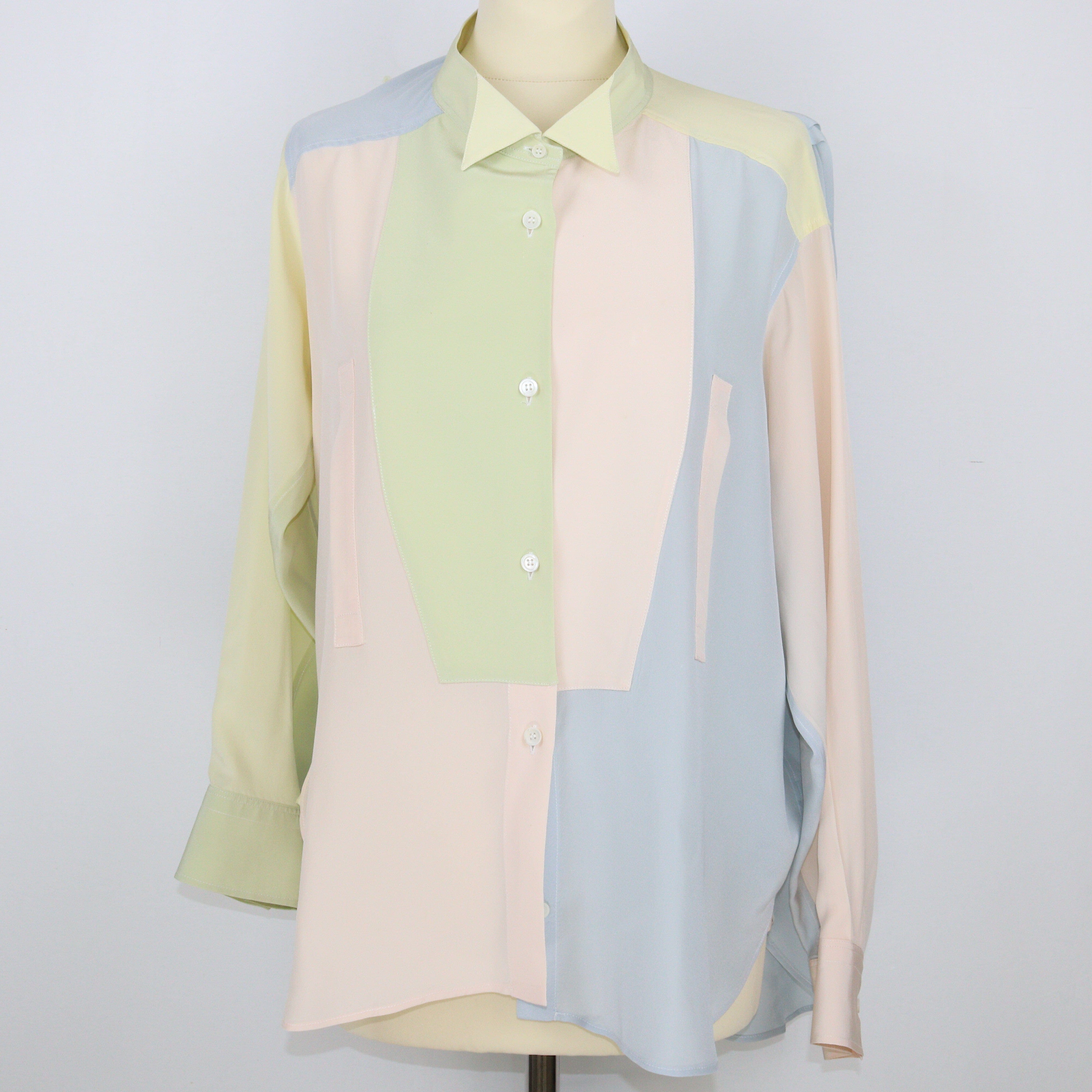 Multicolor Asymmetrical Patchwork Shirt Clothing Loewe 