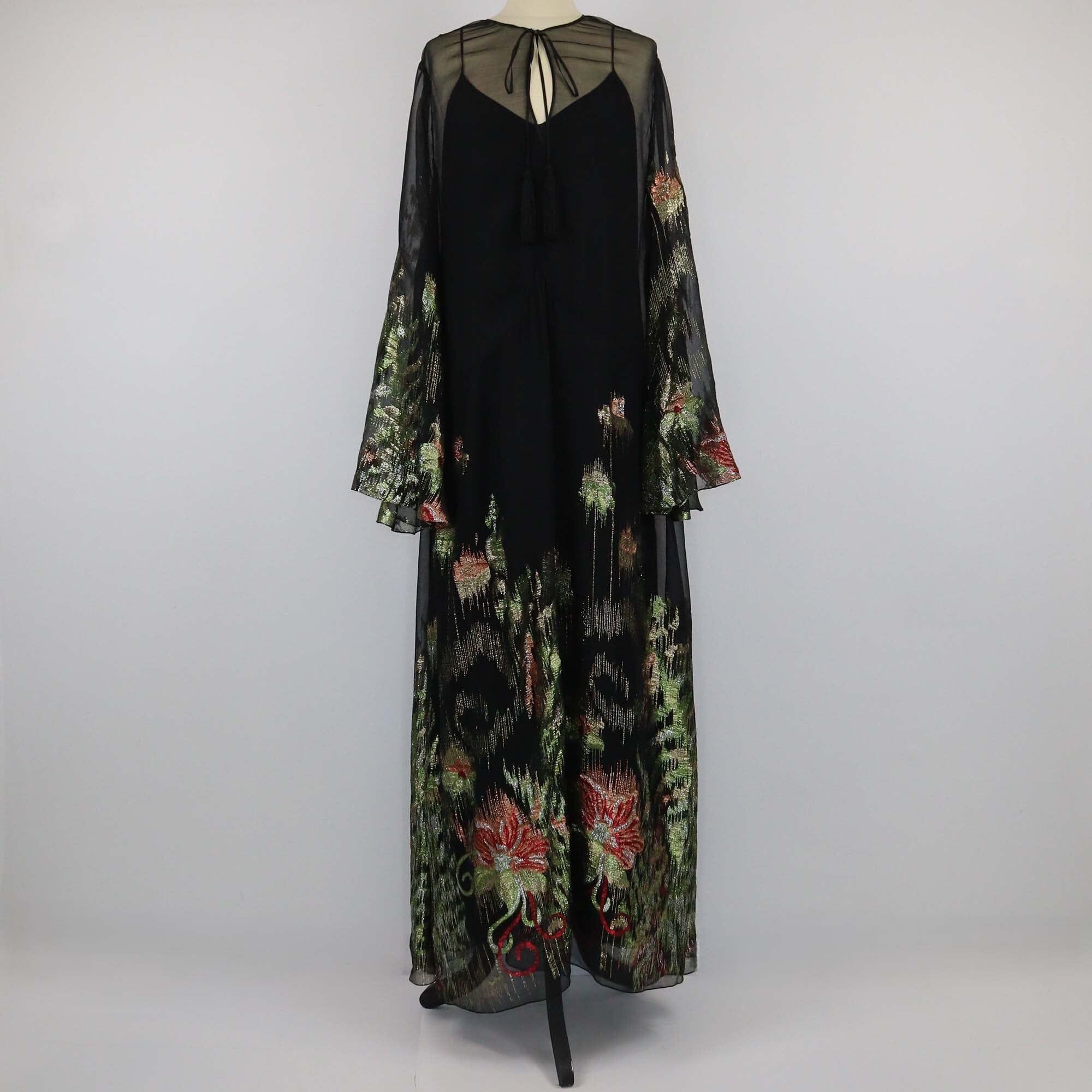 Gucci Black/Multicolor Lurex Coupe Maxi Dress Womens Gucci 