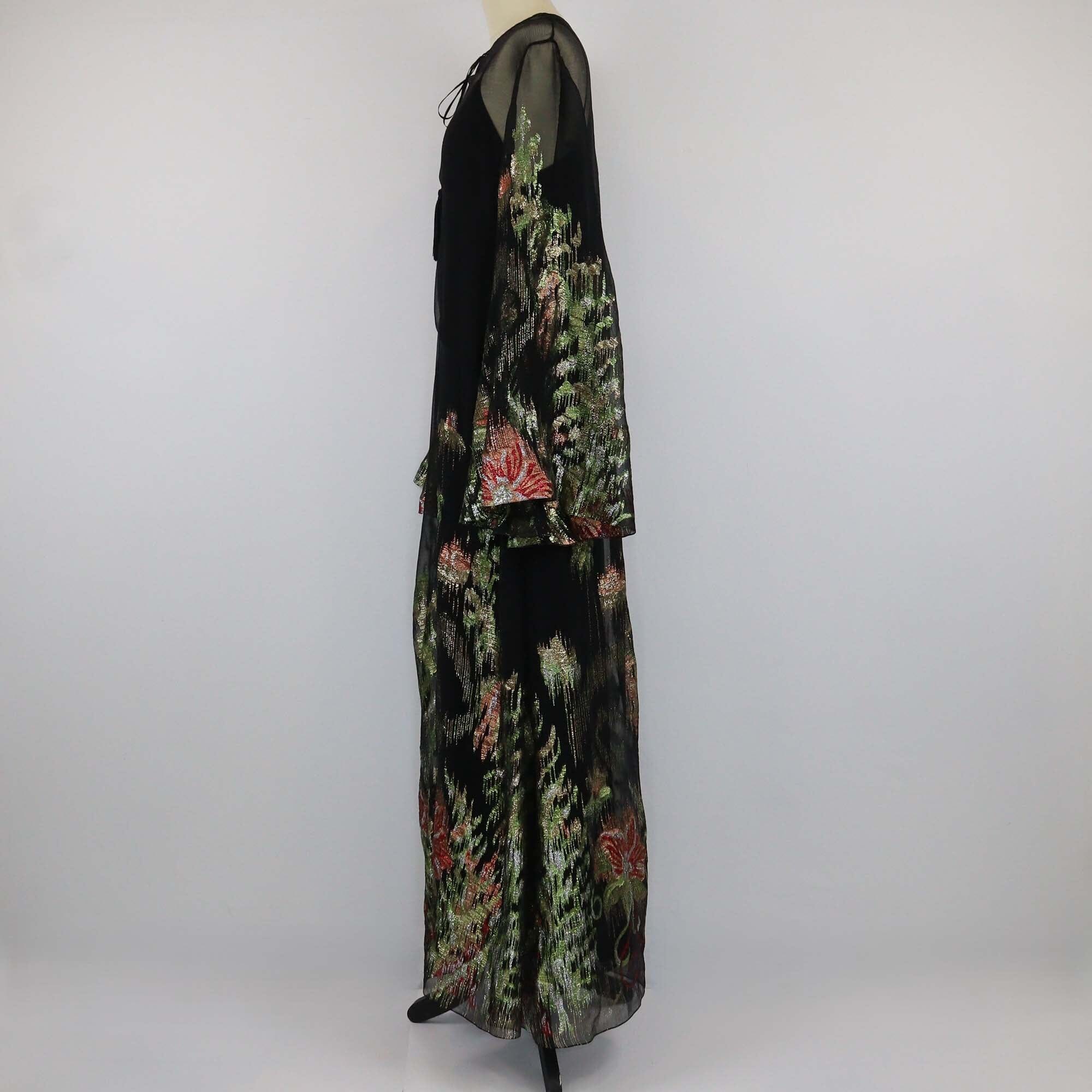 Gucci Black/Multicolor Lurex Coupe Maxi Dress Womens Gucci 