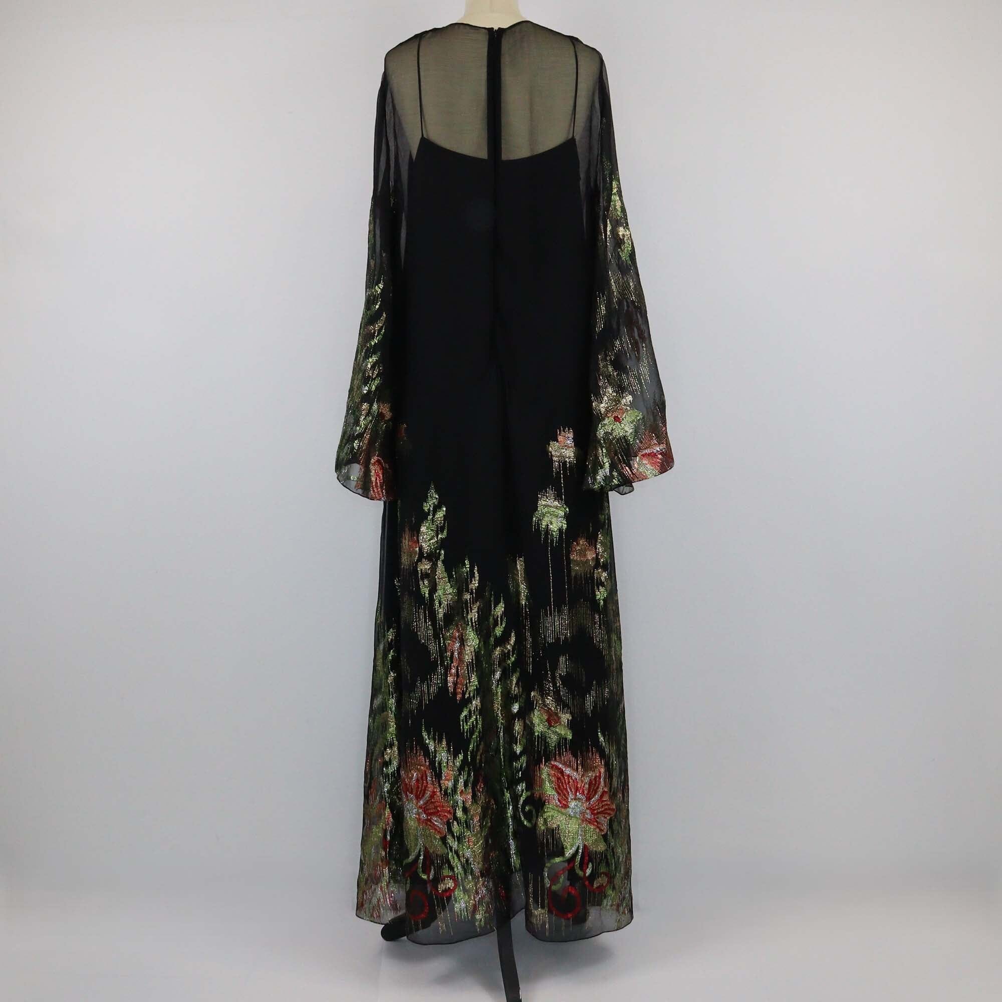 Gucci Black/Multicolor Lurex Coupe Maxi Dress Womens Gucci 