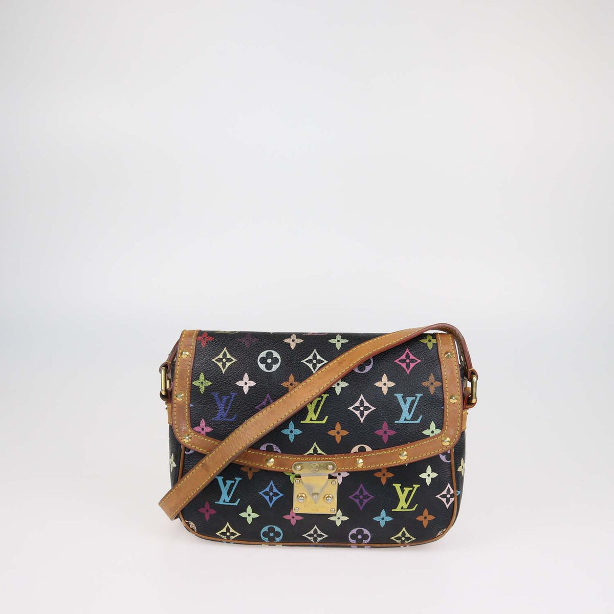 Louis Vuitton Black Multicolor Monogram Canvas Sologne Bag