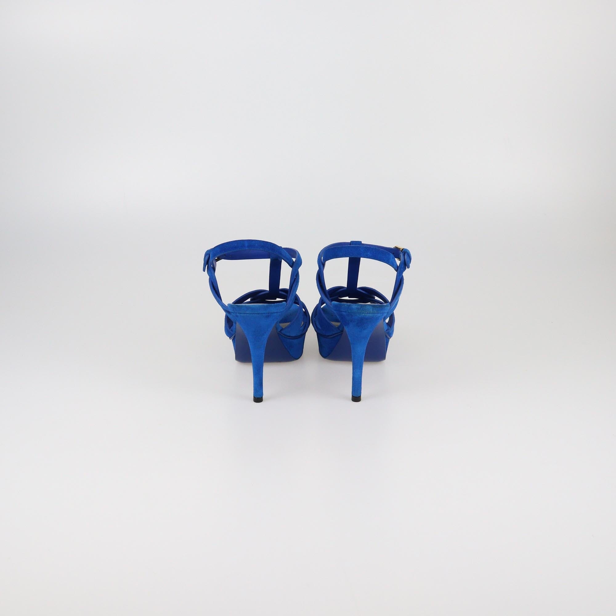 Saint Laurent Blue Tribute Platform Sandals Womens Saint Laurent 