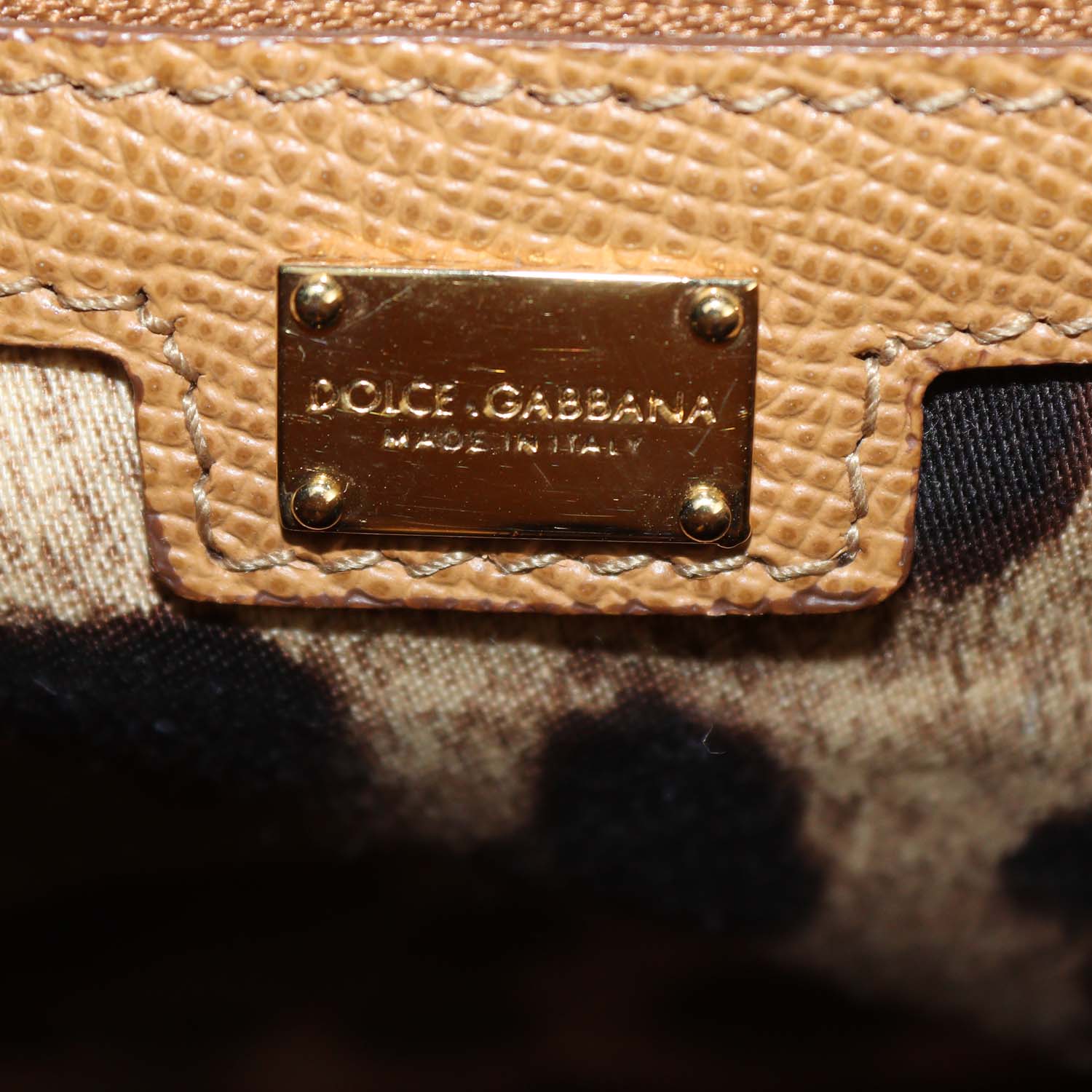 Dolce & Gabbana Brown Leather Large Miss Sicily Top Handle Bag