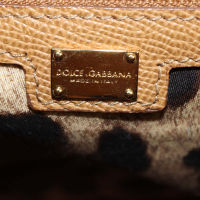 Dolce & Gabbana Brown Leather Large Miss Sicily Top Handle Bag