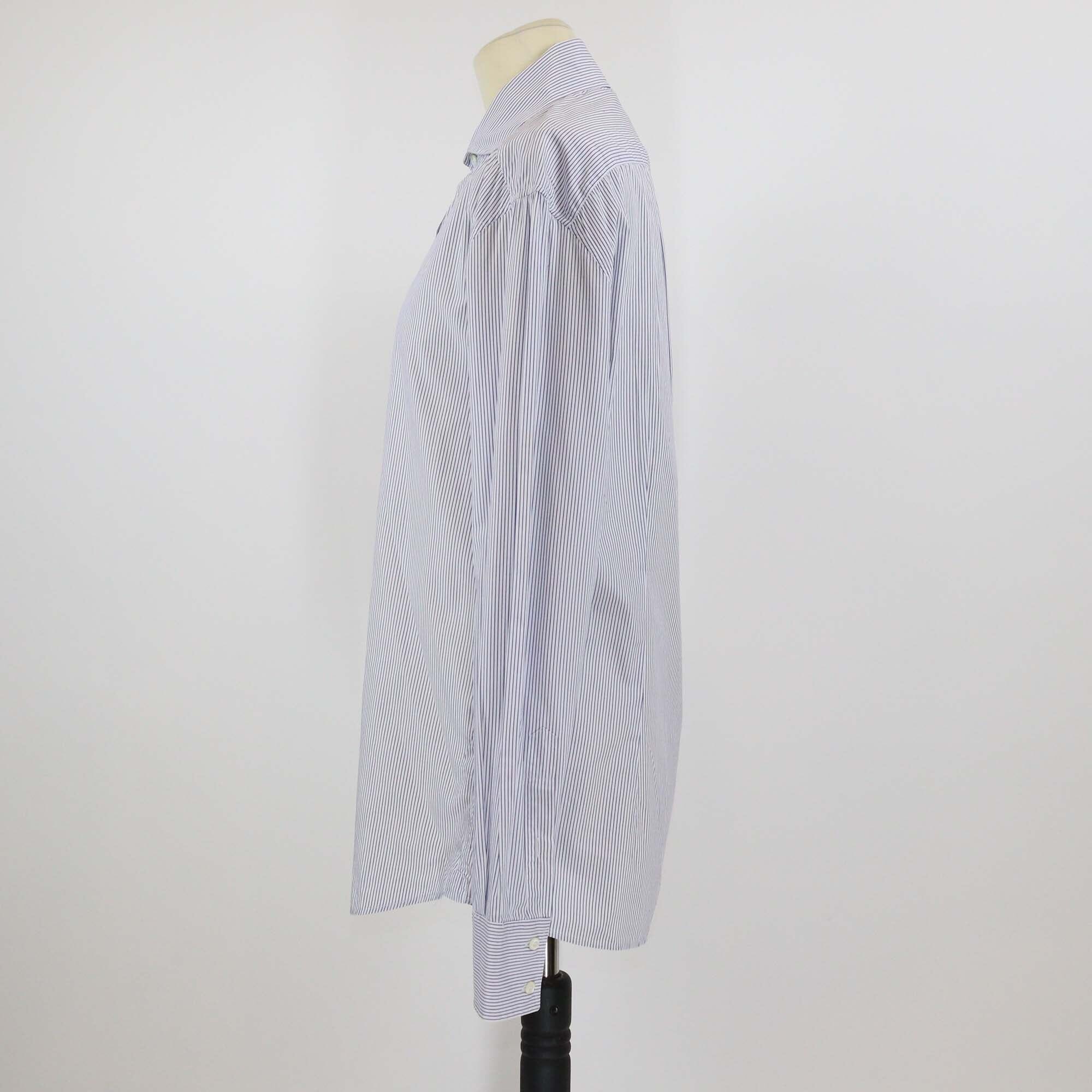 Brunello Cucinelli Blue Stripe Cotton Slim Fit Button Front Long Sleeve Shirt Mens Brunello Cucinelli 