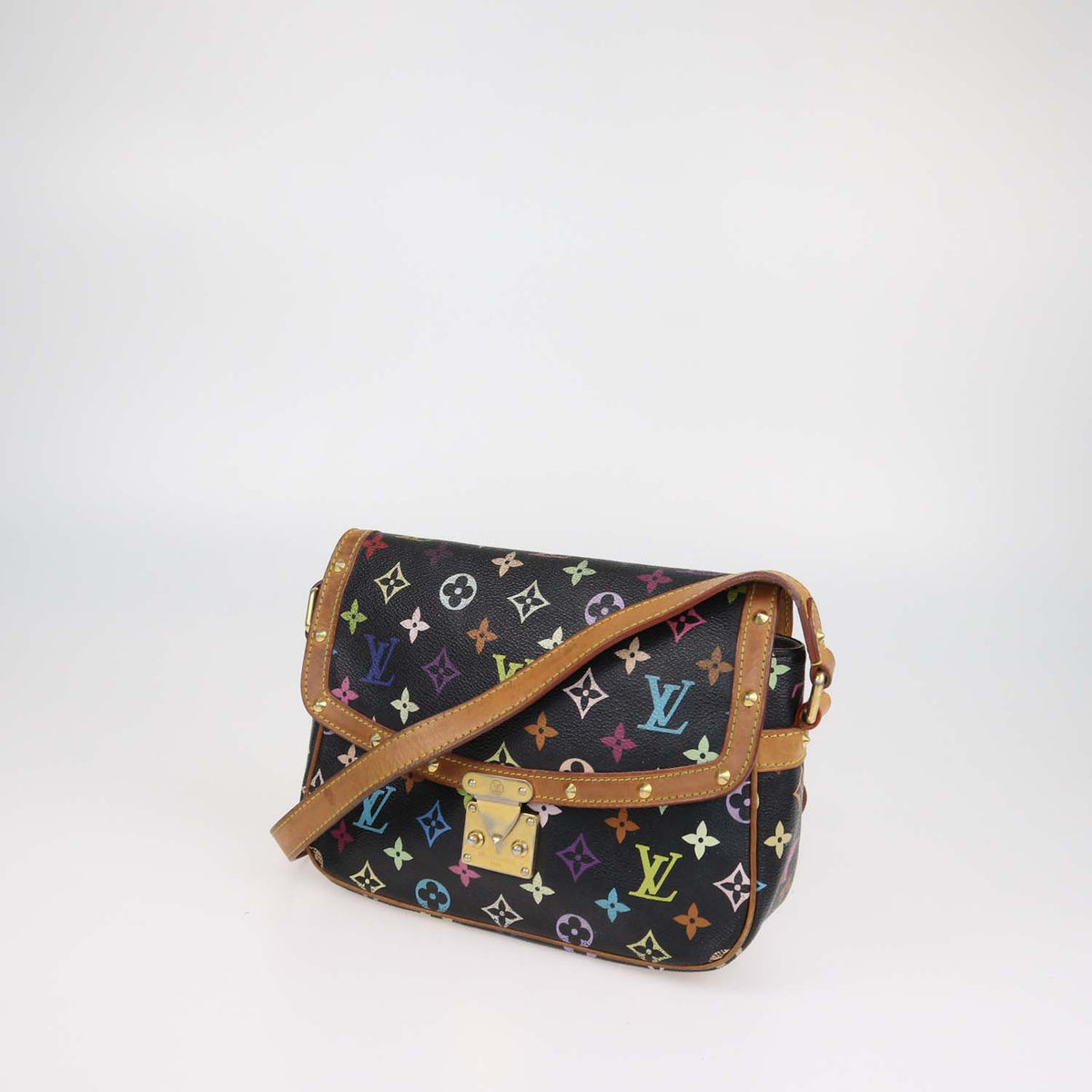 Louis Vuitton Black Multicolor Monogram Canvas Sologne Bag