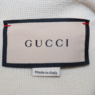 Gucci Beige/Black Wool Horsebit Chain Short Sleeve Polo Top