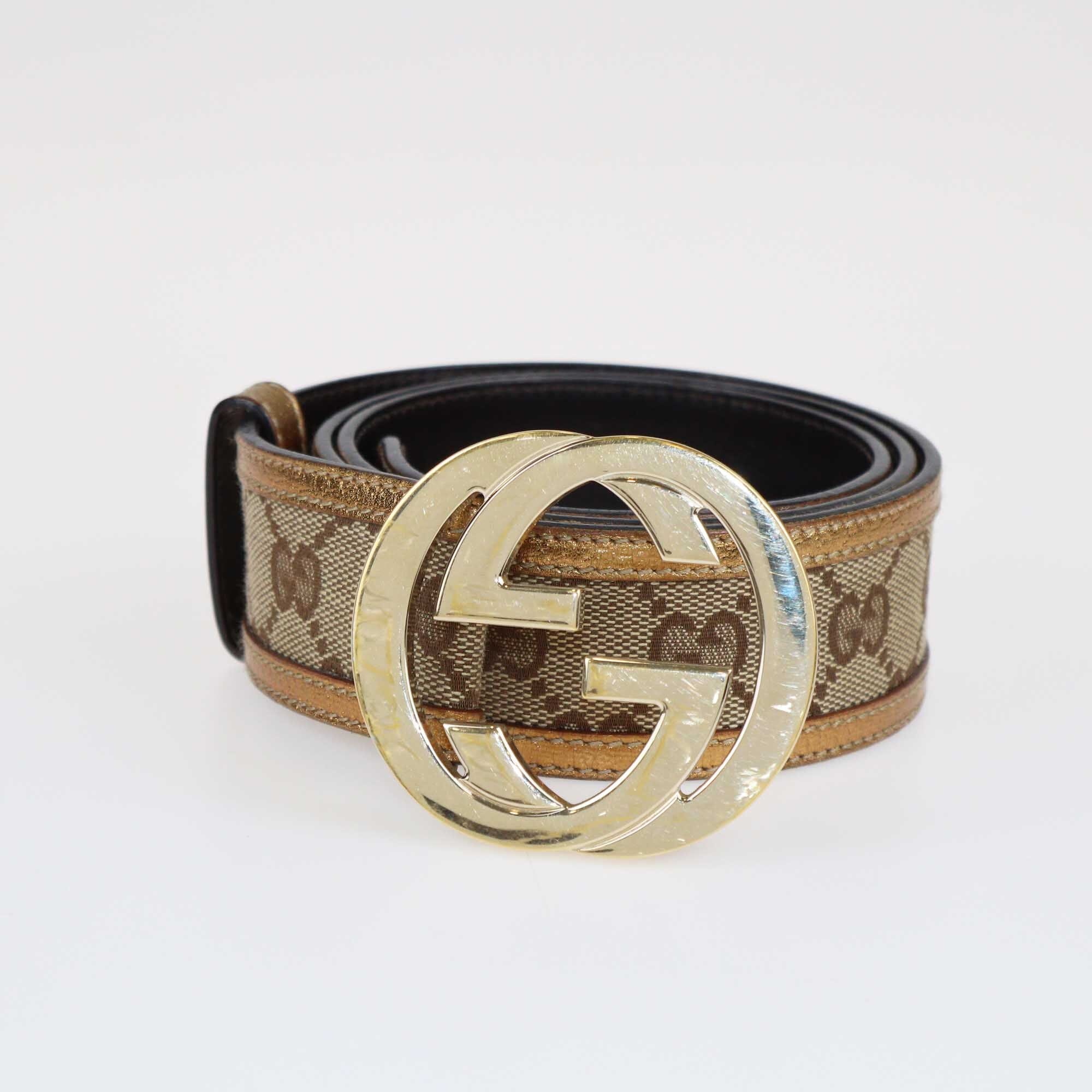 Guccissima belt with interlocking g hotsell