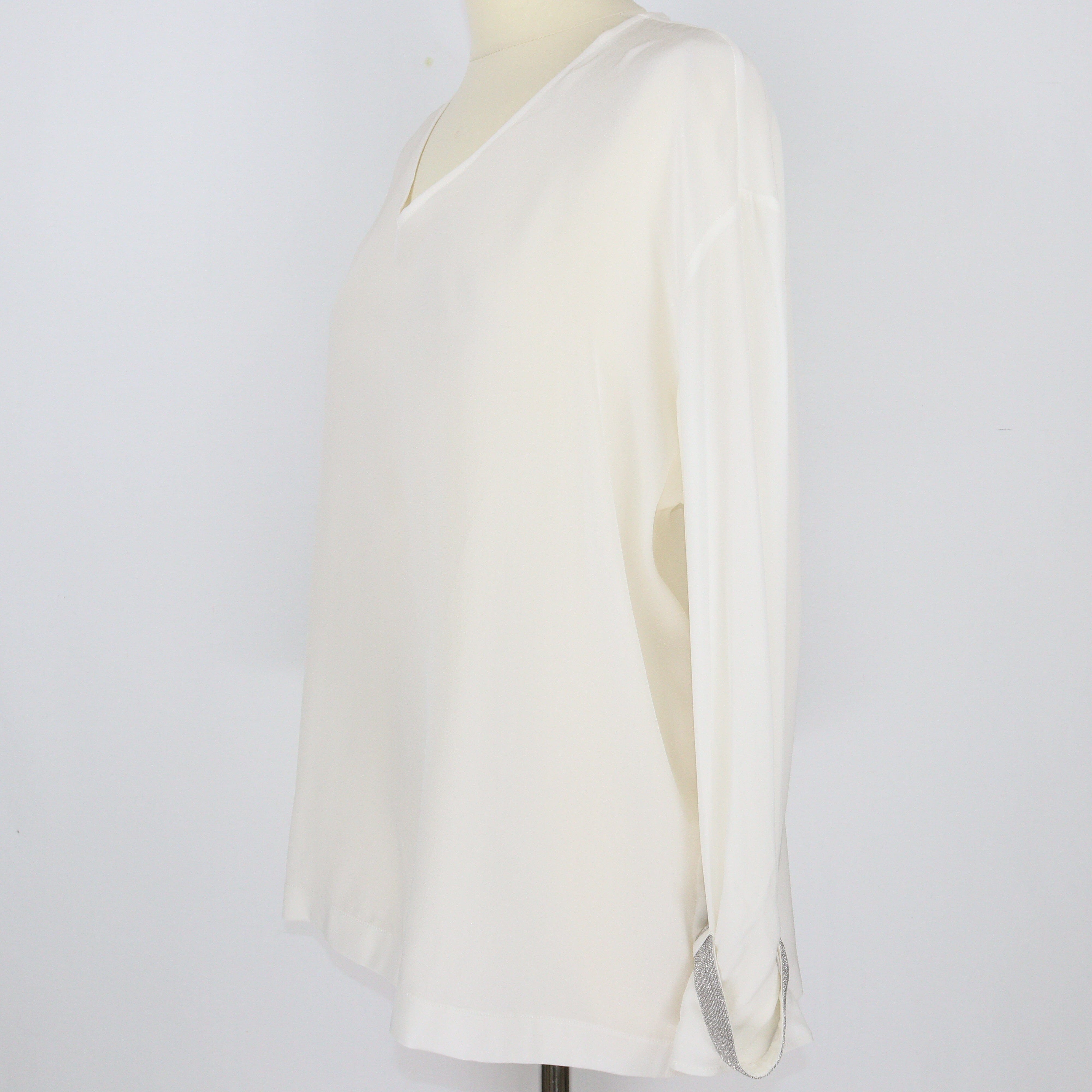 White Long Sleeve Blouse Dress Fabiana Filippi 