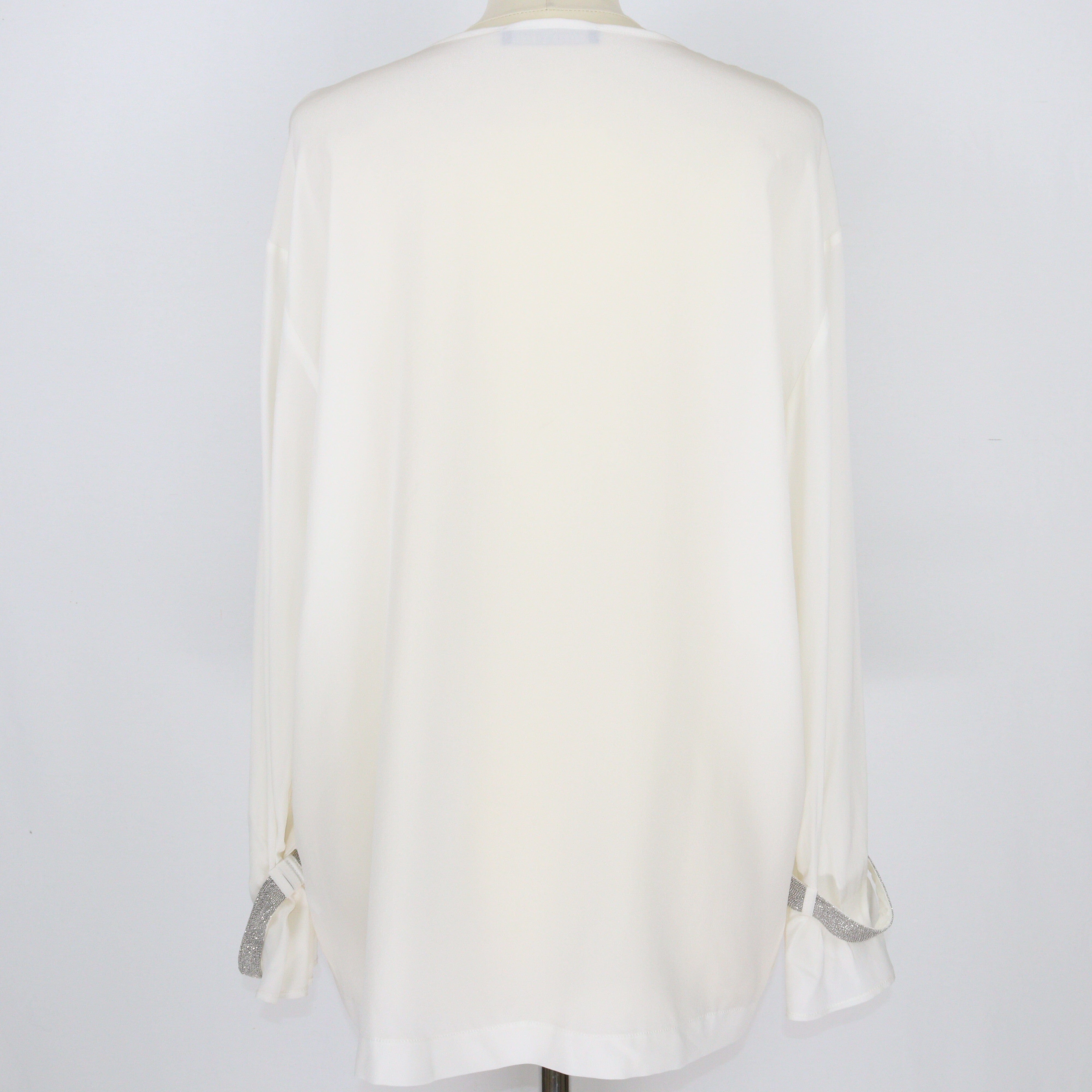 White Long Sleeve Blouse Dress Fabiana Filippi 