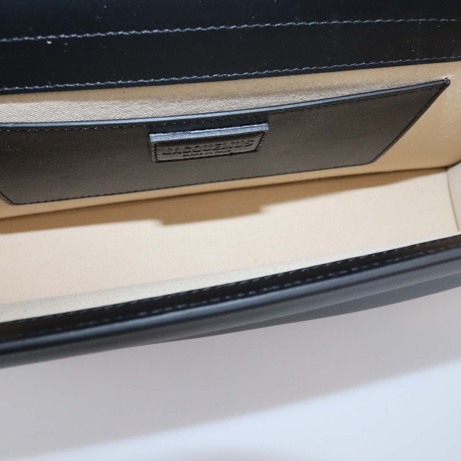 Jacquemus Black Leather Le Bambinou Top Handle Bag