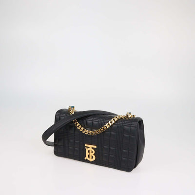 Burberry Black Quilted Leather Medium Lola Shoulder Bag