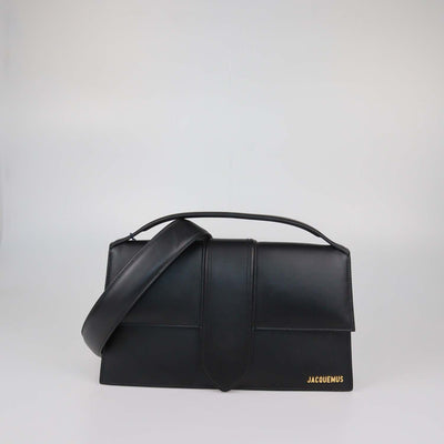 Jacquemus Black Leather Le Bambinou Top Handle Bag