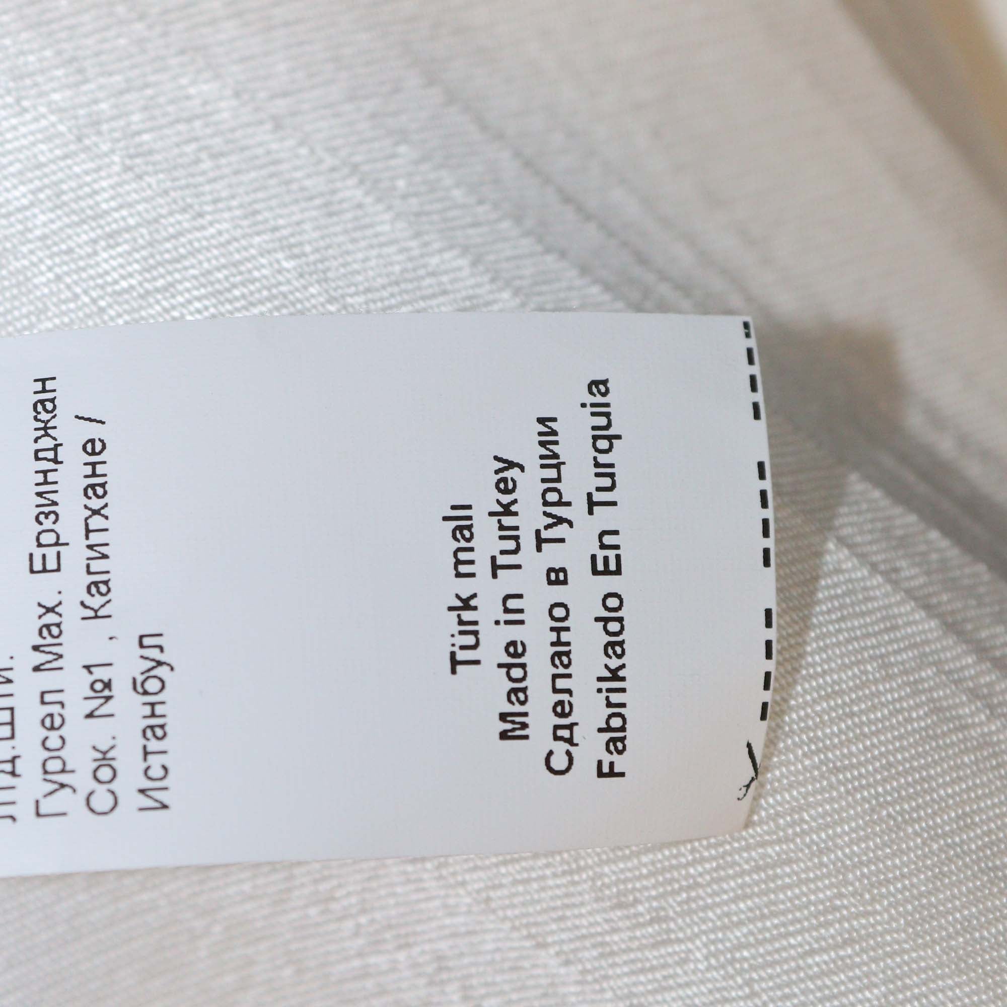 Gizia Off White Silk Satin Short-Sleeve Ecru Blouse