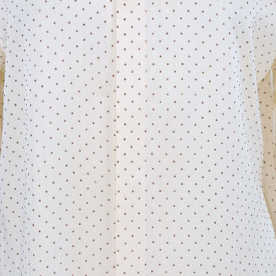 Saint Laurent Cream Crystal-Embellished Silk Long Sleeve Shirt