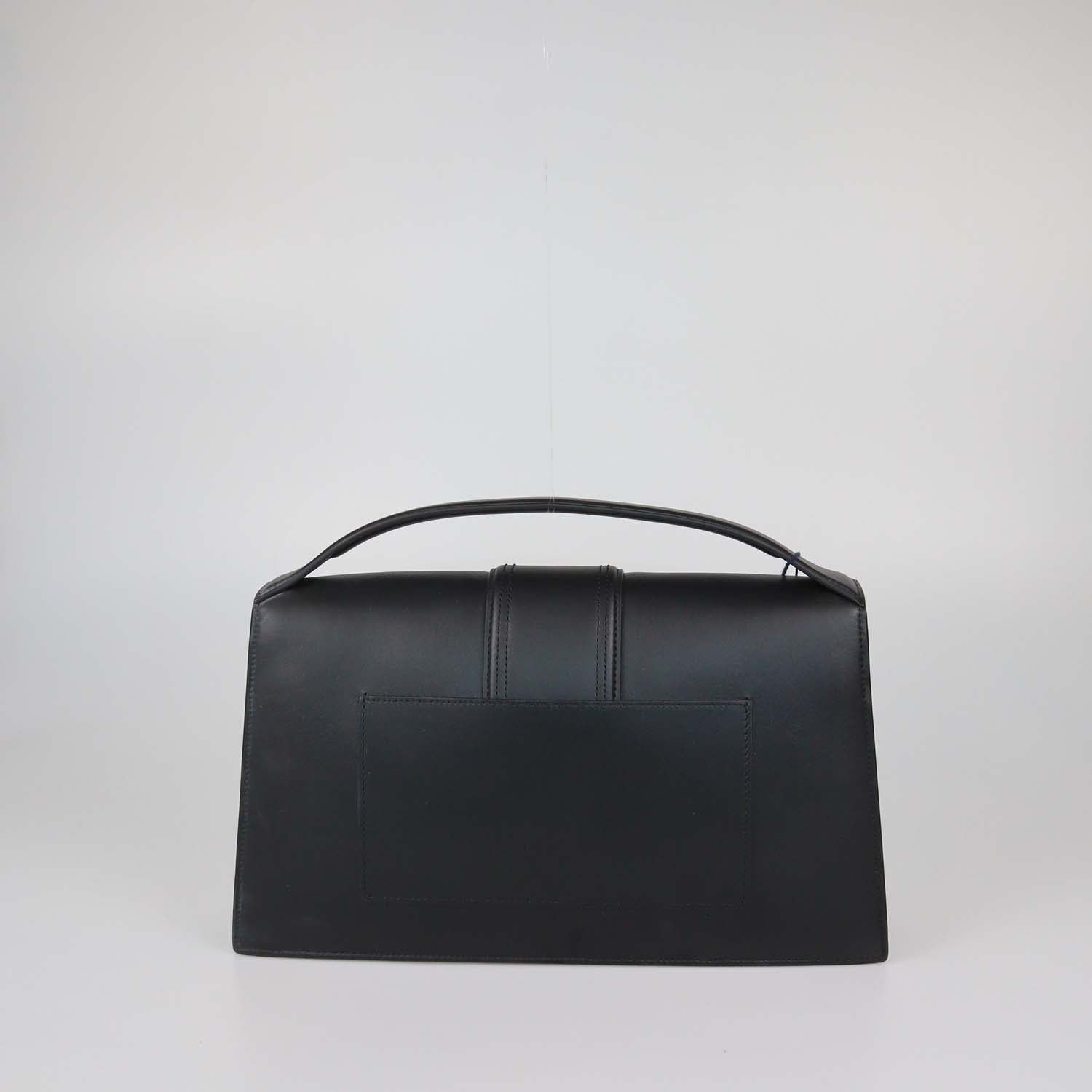 Jacquemus Black Leather Le Bambinou Top Handle Bag