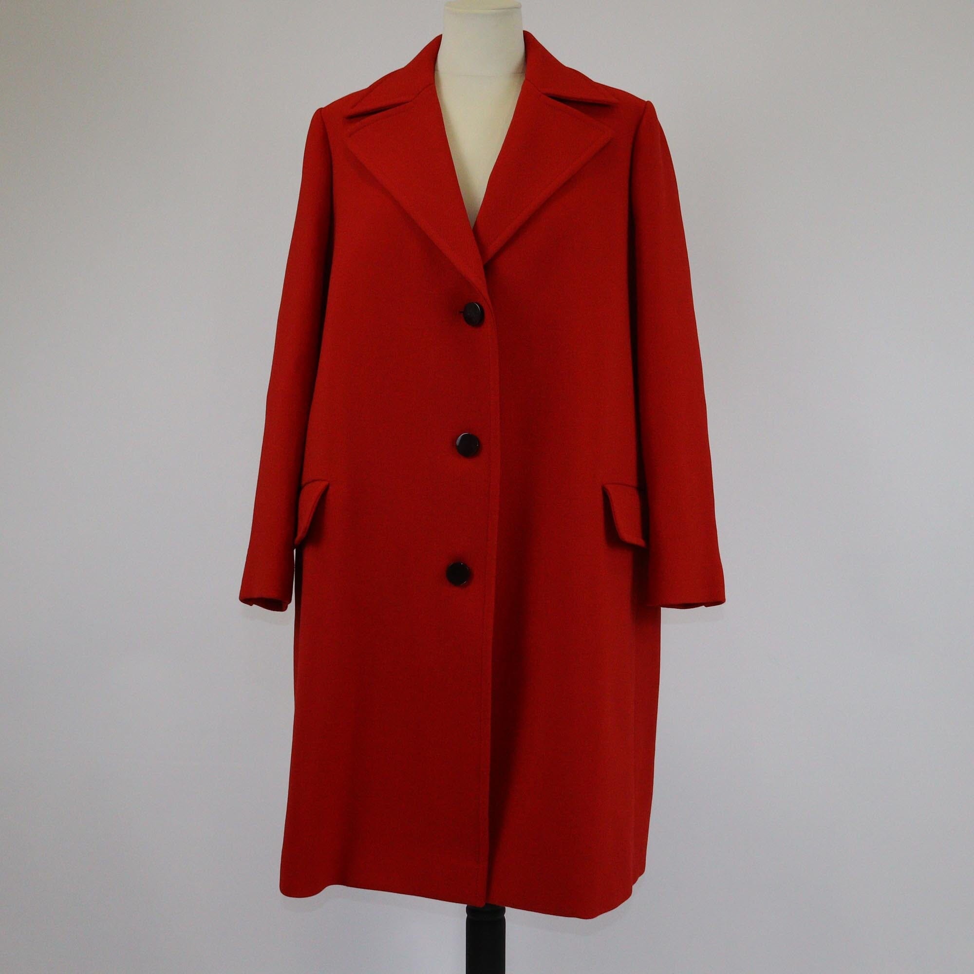 Christian Dior Red Pocket Detailed Double Breasted Trench Coat Womens Christian Dior 