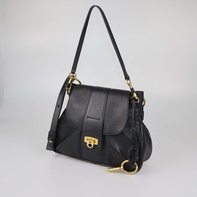 Chloe Black Leather Lexa Shoulder Bag