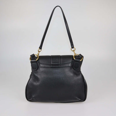 Chloe Black Leather Lexa Shoulder Bag