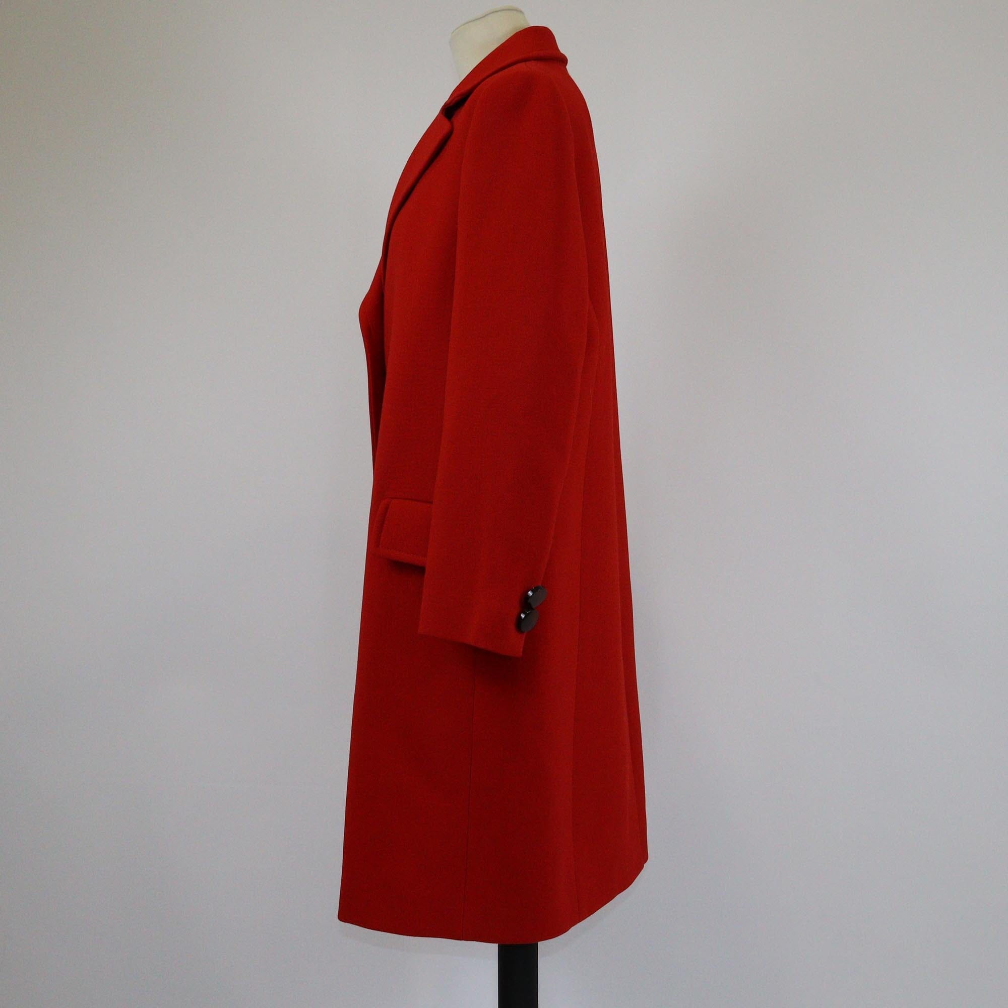 Christian Dior Red Pocket Detailed Double Breasted Trench Coat Womens Christian Dior 