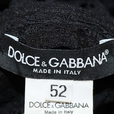 Dolce & Gabbana Black Blended Cotton Floral Lace Sleeveless Top