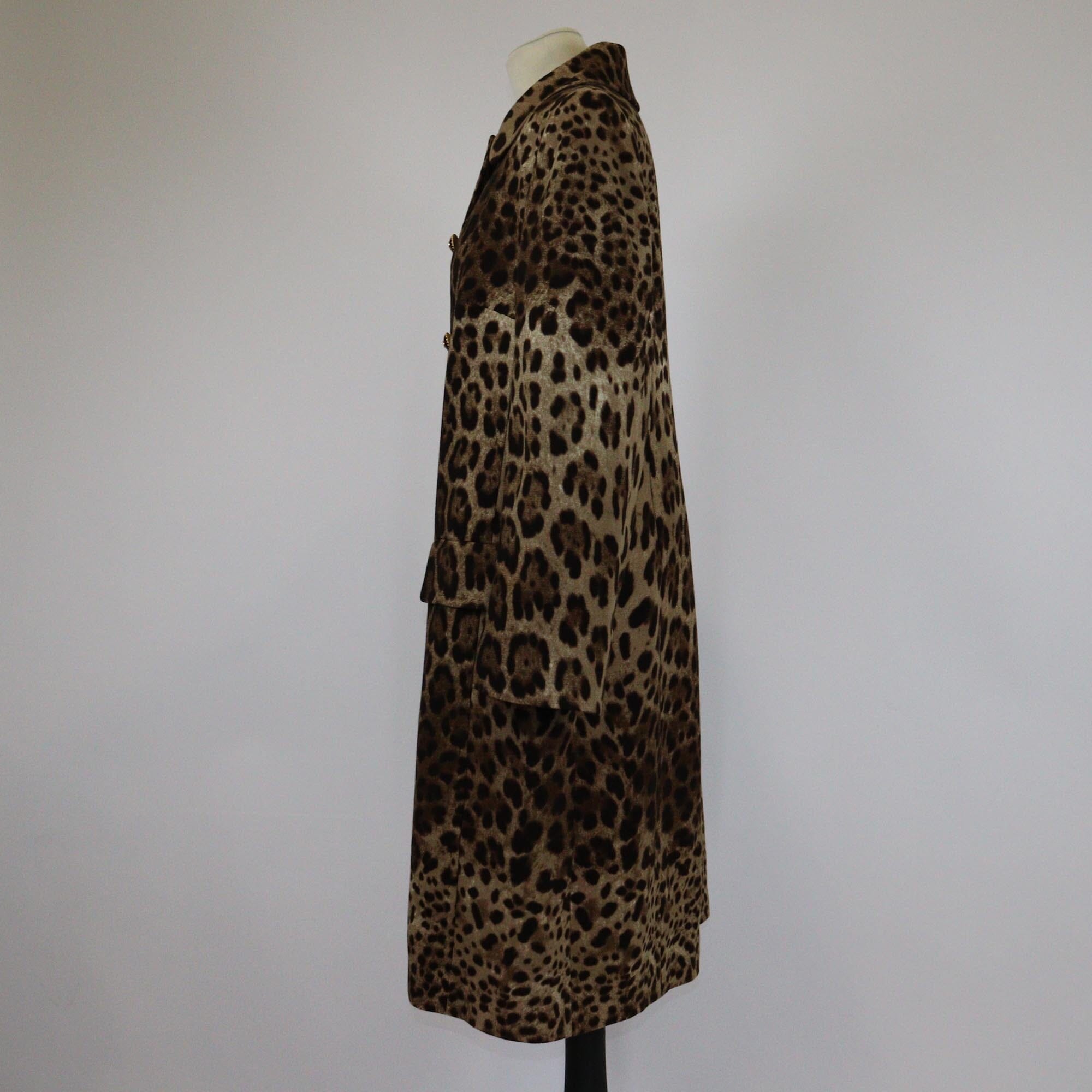 Dolce & Gabbana Brown Leopard Print Long Coat Womens Dolce & Gabbana 