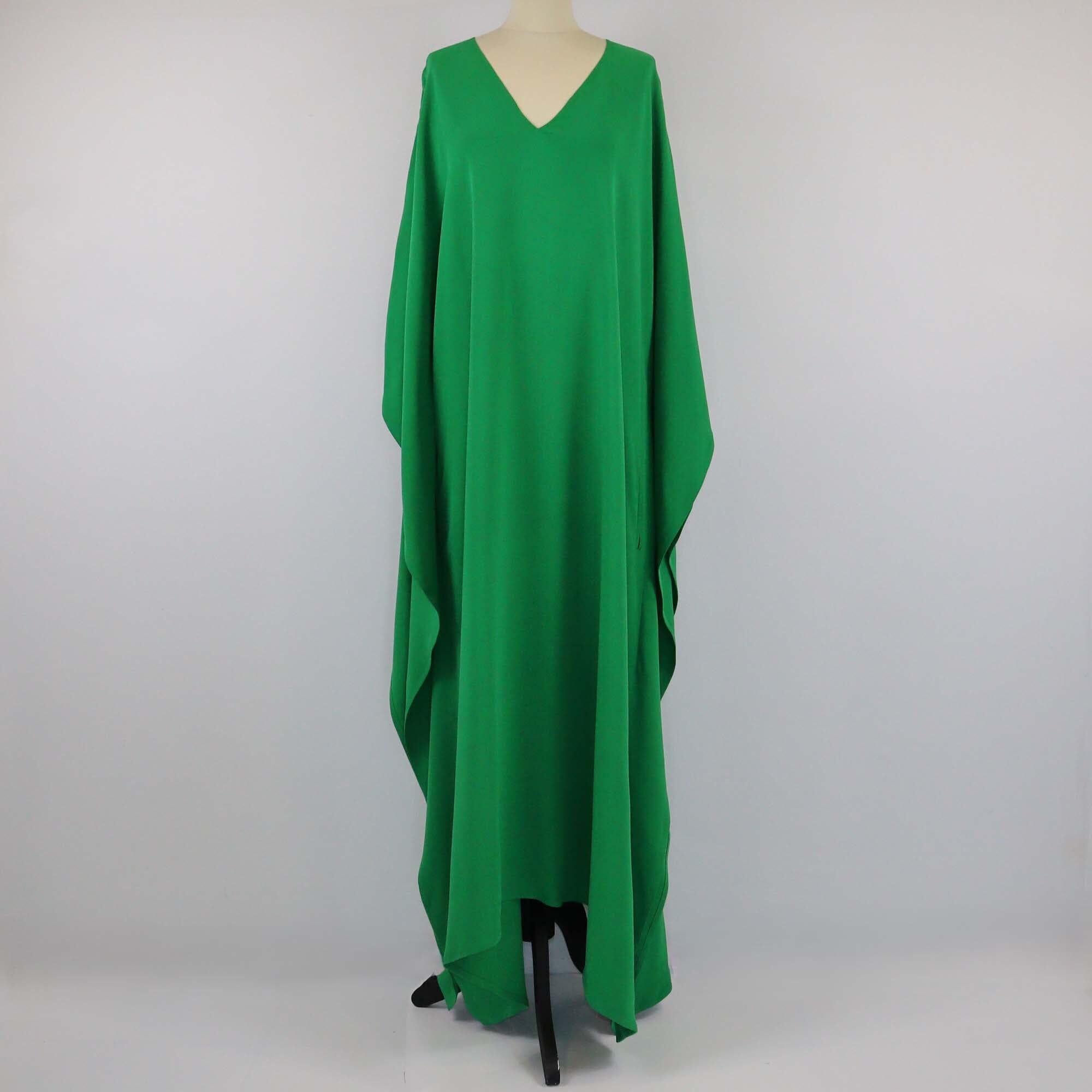 Valentino Green V Neck Maxi Kaftan Dress Womens Valentino 