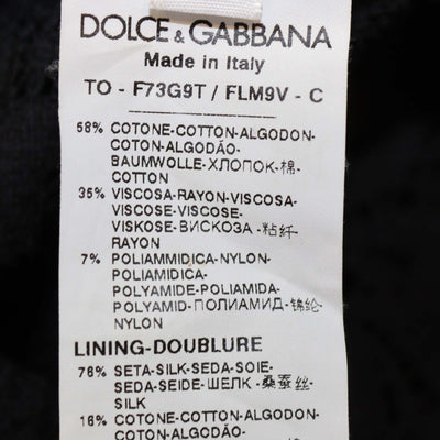 Dolce & Gabbana Black Blended Cotton Floral Lace Sleeveless Top