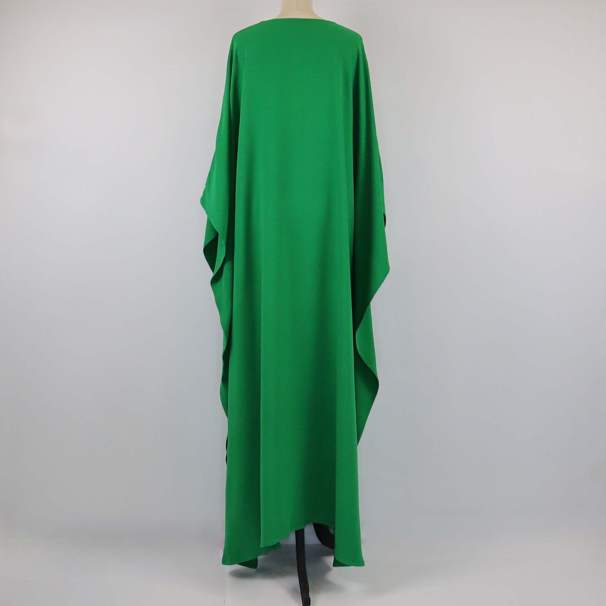 Valentino Green V Neck Maxi Kaftan Dress Womens Valentino 